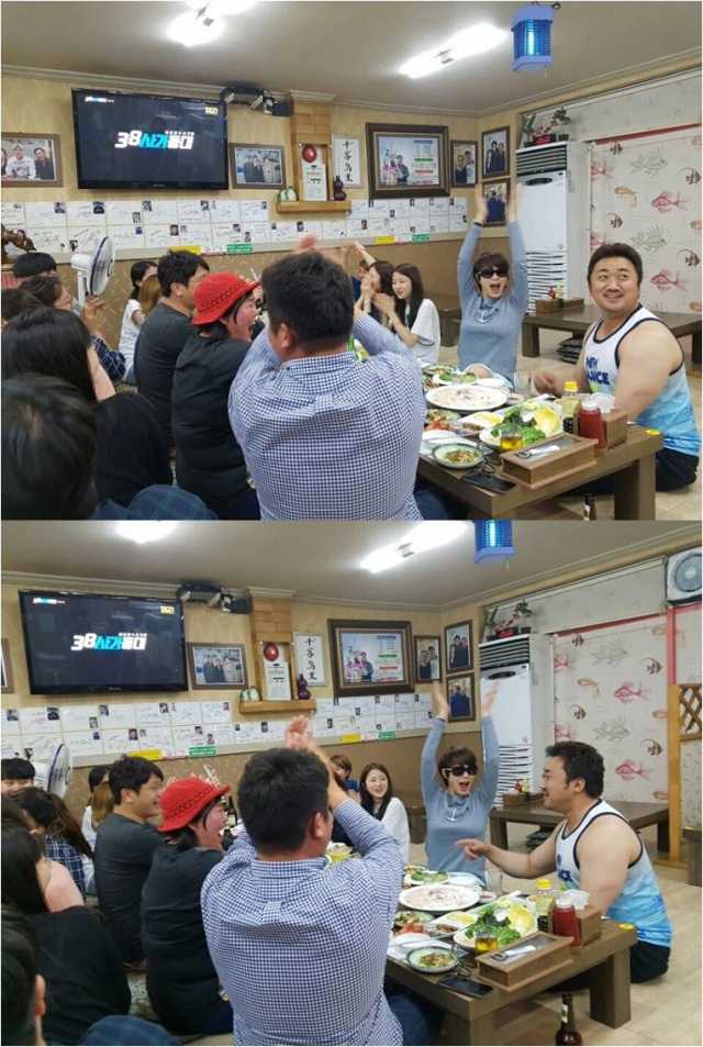 마동석, ‘굿바이 싱글’ 회식현장 공개 “‘38사기동대’ 화이팅”