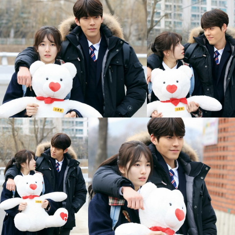 ‘함부로 애틋하게’ 김우빈♥배수지, 꽃고딩 변신···어깨동무로 달달함↑