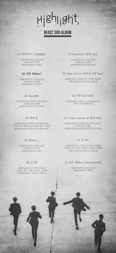 비스트, ‘하이라이트’ 트랙리스트 공개···멤버들 적극 참여