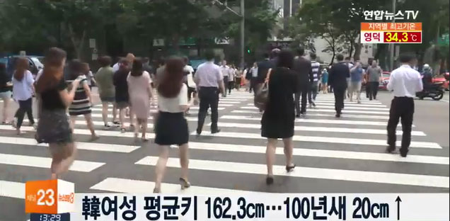한국 여성 평균키 142→162cm··· 20cm↑ 가장 가파른 성장