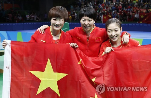 탁구 중국 여자단체, 올림픽 3연패 달성
