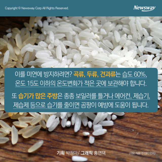  곰팡이 핀 쌀, 깨끗이 씻어 밥 지으면 괜찮나? 기사의 사진