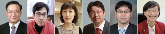 왼쪽부터 권대중 명지대 부동산대학원 교수, 권일 부동산인포 리서치팀장, 김은진 부동산 114리서치팀장, 박원갑 KB국민은행 부동산팀장, 최현일 열린사이버대학 부동산학과 교수, 허윤경 건설산업연구원(가나다 順)