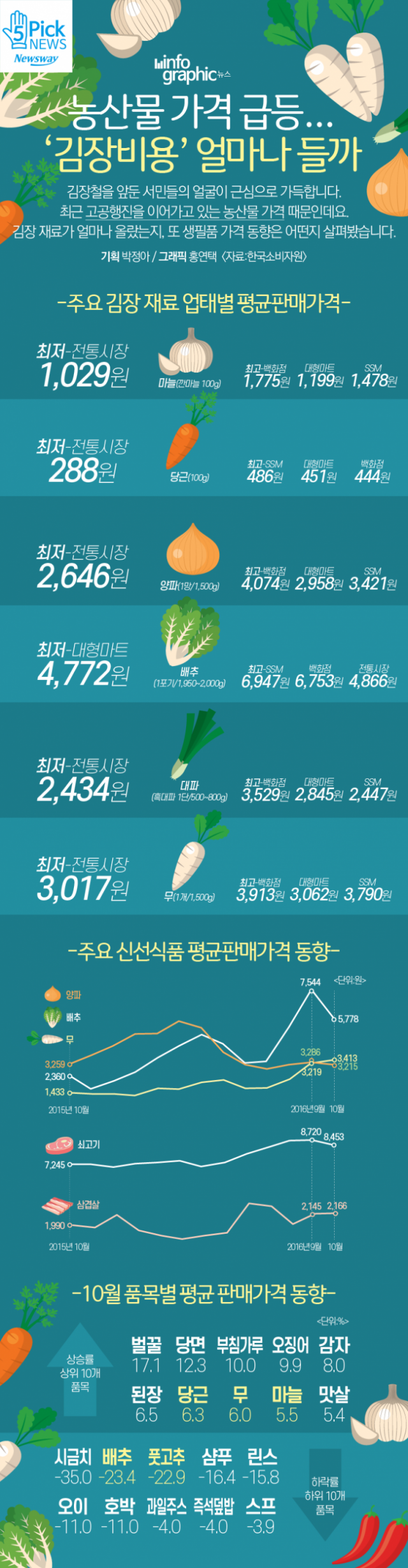  농산물 가격 급등···‘김장 비용’ 얼마나 들까 기사의 사진