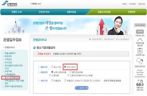 개인사업자 은행 대출금리 ‘한눈에 비교된다’
