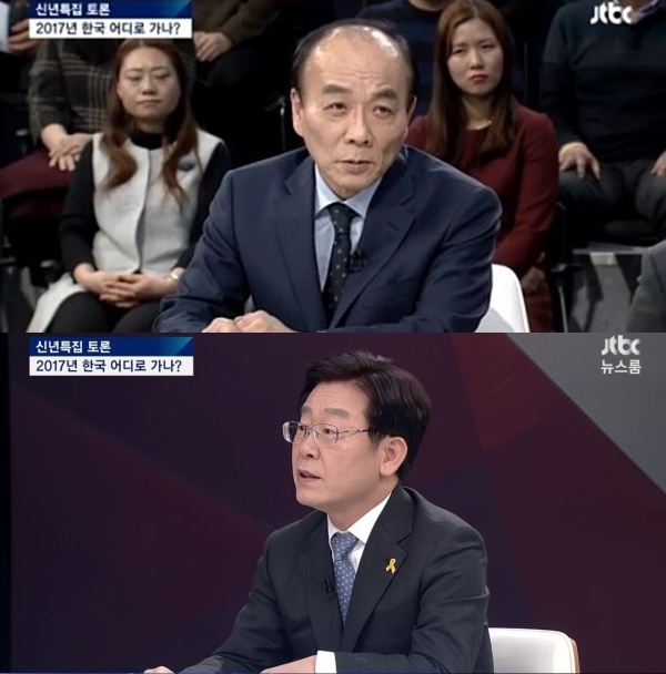 JTBC 신년토론, 전원책 막무가내 토론에 네티즌 비난. 사진=JTBC 신년토론