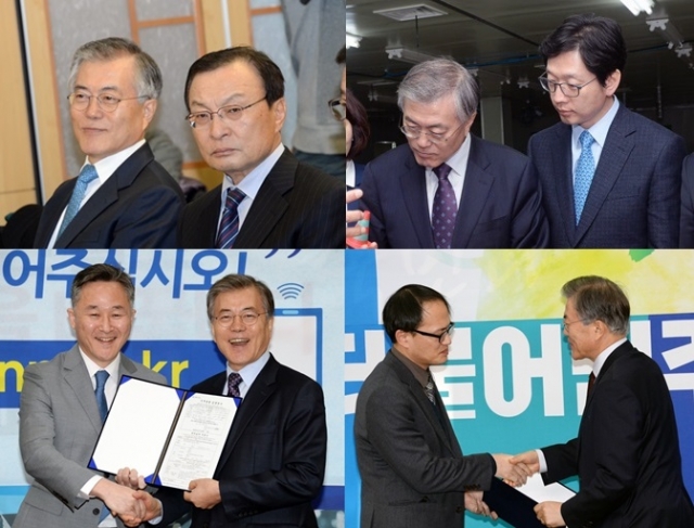 (왼쪽 상단부터 시계방향으로) 이해찬, 김경수, 박주민, 표창원. 사진=더불어민주당 제공