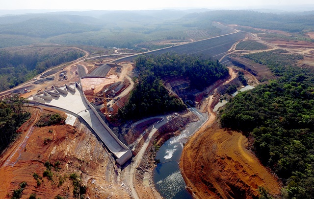 SK건설, 라오스 수력발전소 세남노이 댐 완공·담수 개시
