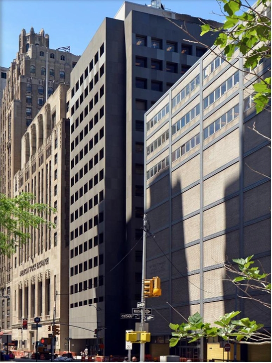 미국 맨하탄 파이낸셜 디스트릭트(Financial District)에 위치한 트리니티 플레이스(Trinity Place) 빌딩. 사진=KTB자산운용 제공