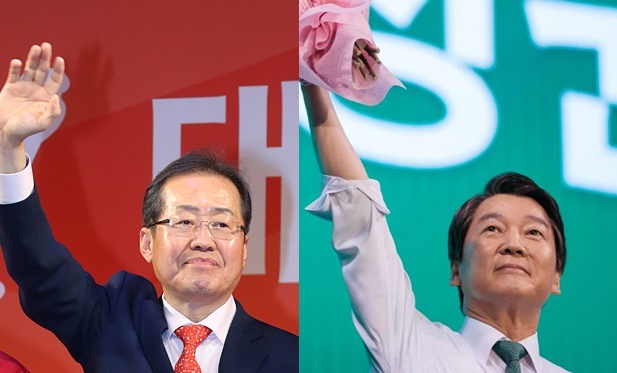 홍준표 자유한국당 후보, 안철수 국민의당 후보. 사진=자유한국당·국민의당 제공