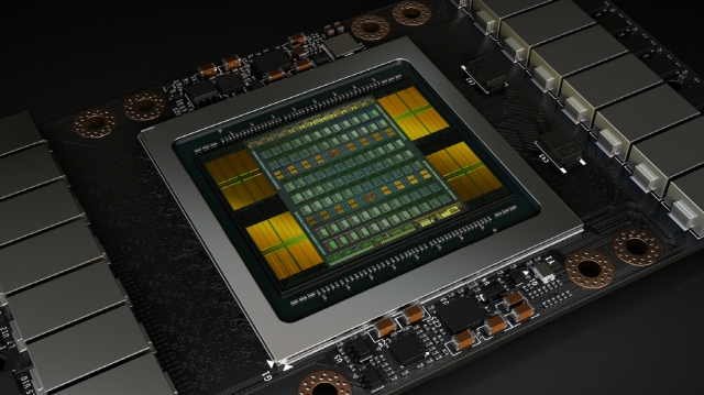 엔비디아 테슬라 V100 데이터센터 GPU. 사진=엔비디아 제공.