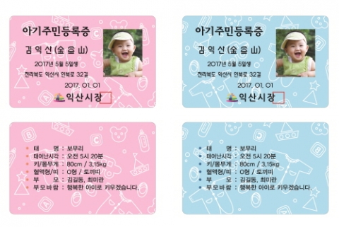 아기 주민등록증 시안
