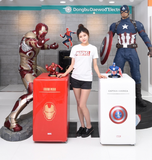 동부대우전자 마블 캐릭터 냉장고. 사진=동부대우전자 제공.