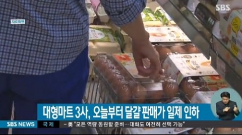 대형마트 3사, 오늘(23일)부터 달걀 판매가 폭락