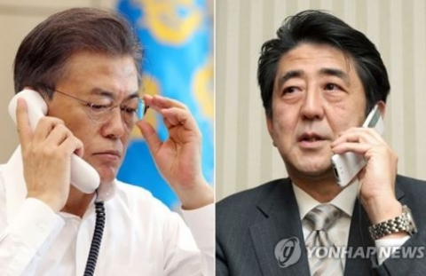 문재인-아베 20분간 통화···“北, 강도 높고 실질적인 대응 필요”