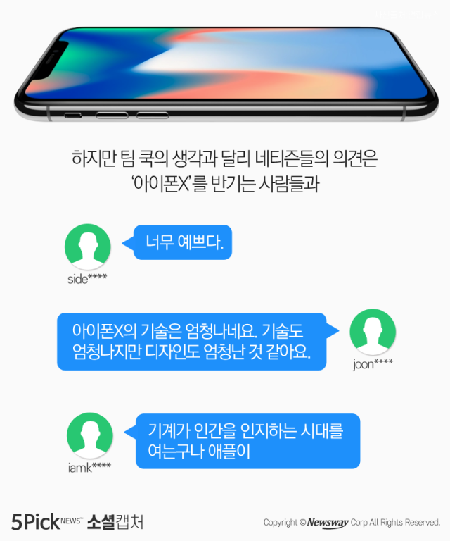 애플 아이폰X 공개···“기대가 너무 컸나” 기사의 사진