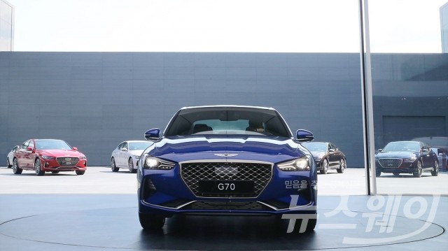 현대자동차 제네시스 G70 세계최초 공개. 사진=이수길 기자 leo2004@newsway.co.kr