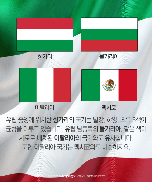  ‘어디가 더 헷갈리나’ 나라별 비슷한 국기들 기사의 사진