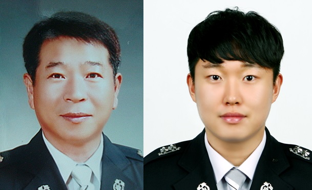 고 이영욱(59) 소방위(왼쪽)와 고 이호현(27) 소방사. 사진=LG 제공