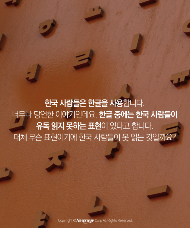  분명 한글인데 한국인들이 못 읽는다? 기사의 사진
