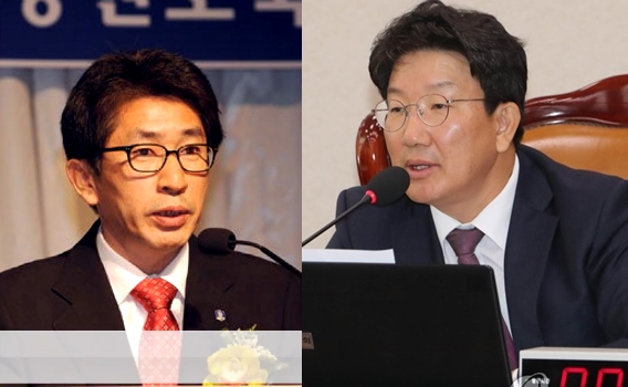 (왼쪽)권은동. 사진=YTN 캡처. (오른쪽)권성동 자유한국당 의원. 사진=연합뉴스 제공
