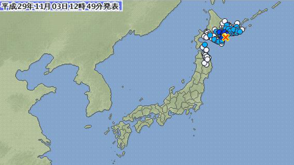 일본 훗카이도 앞바다서 규모 5.1 지진, 쓰나미 우려 없어. 사진=일본 기상청