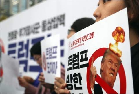 美 대통령 방한 반미시위도 정권 따라 ‘가지각색’