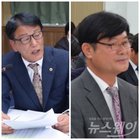장일(왼쪽) 도의원, 강대영(오른쪽) 함평교육장 (뉴스웨이)