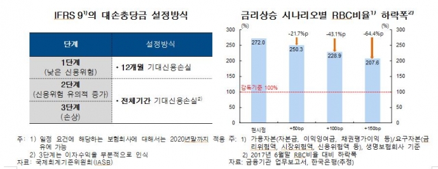 금리상승 시나리오별 RBC비율 하락폭. 자료=한국은행 제공.