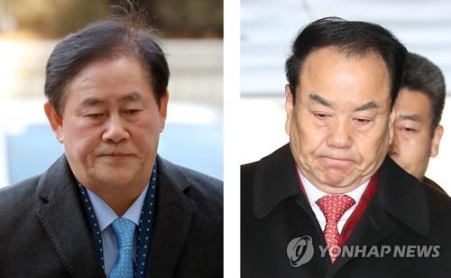 최경환 자유한국당 의원(왼쪽)과 이우현 자유한국당 의원(오른쪽). 사진 = 연합뉴스 제공