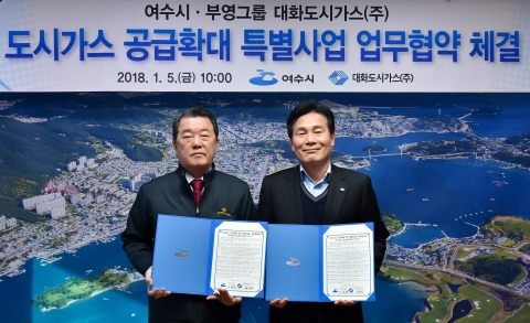 여수시-대화도시가스㈜, 3년 내 도시가스 보급률 90% 협약