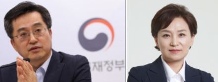 김동연 경제부총리(좌측)과 김현미 국토교통부 장관
