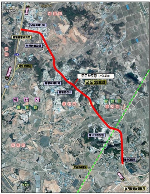 익산시, 군도23호선 도로확·포장공사 본격 시동