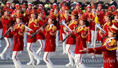 북한 응원단의 공연 모습. 사진=연합뉴스 제공