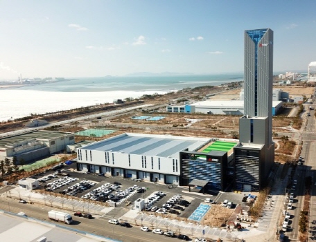한국미쓰비시엘리베이터(KMEC)가 건설한 엘리베이터 신공장.