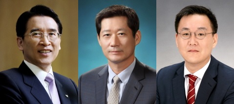 (왼쪽부터) 신창재 교보생명 회장, 정몽윤 현대해상 회장, 김남호 DB손해보험 부사장.