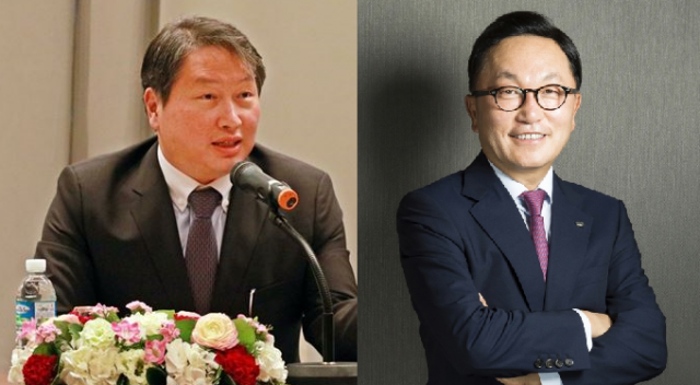 최태원 SK그룹 회장(왼쪽)과 박현주 미래에셋그룹 회장.