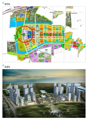 `G-CITY 프로젝트` 위치도 및 조감도.