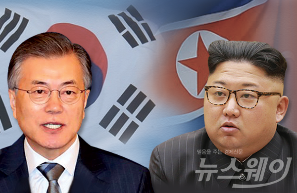 문재인 대통령과 김정은 북한 노동당 위원장. 그래픽=박현정 기자