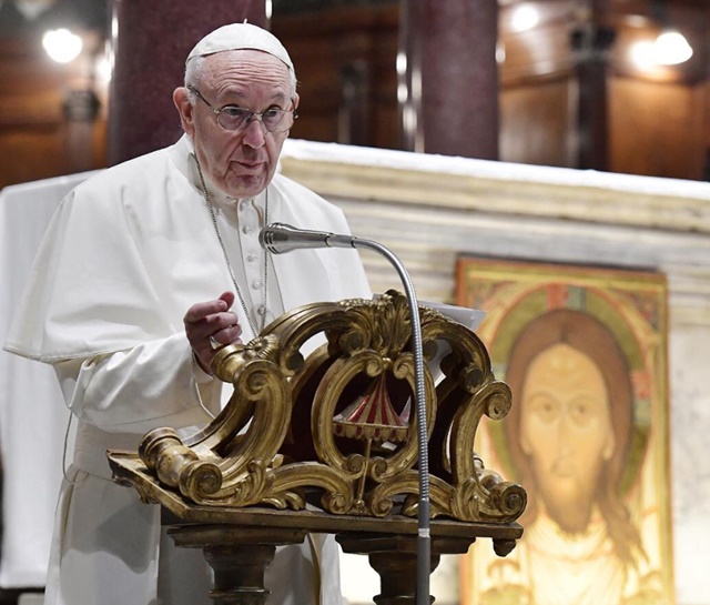 프란치스코 교황이 발언하는 모습. 사진=프란치스코 교황 인스타그램