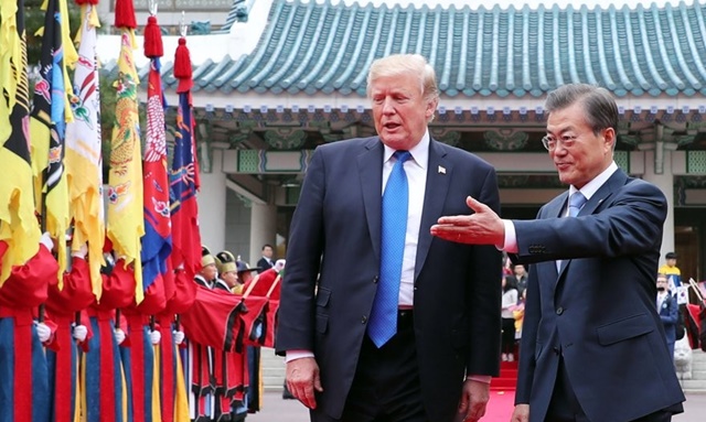 도널드 트럼프 미국 대통령이 지난해 11월 대한민국을 방문한 모습. 사진=연합뉴스 제공