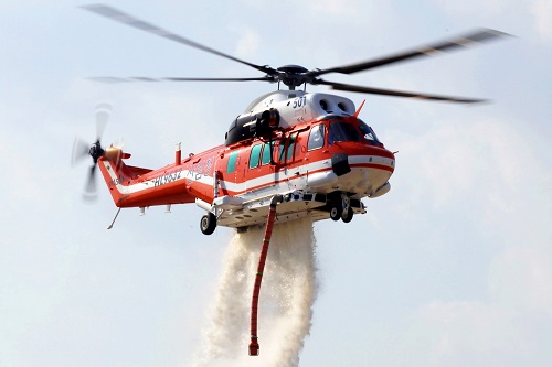 제주소방헬기 ‘한라매’는 재난구조, 응급환자 이송, 화재진화가 가능하도록 첨단임무장비를 장착해 개발됐다. 사진=KAI 제공