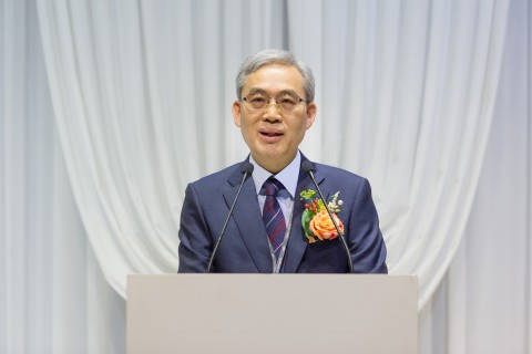 한국에너지기술평가원 임춘택 신임 원장이 취임사를 하고 있다.