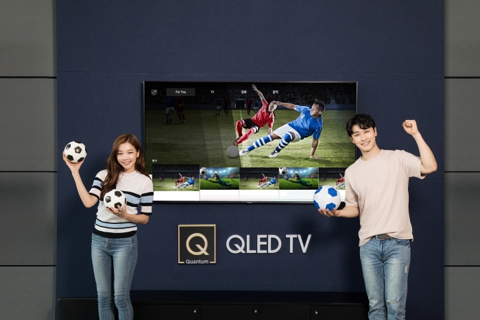 삼성전자가 QLED TV를 포함해 2018년형 삼성 스마트 TV 사용자들을 대상으로 축구 관련 채널을 자동으로 검색·추천해 주는 큐레이션 서비스를 제공한다. 사진=삼성전자 제공