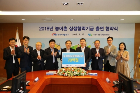 서부발전, 농어촌 상생협력기금 70억 출연협약 체결