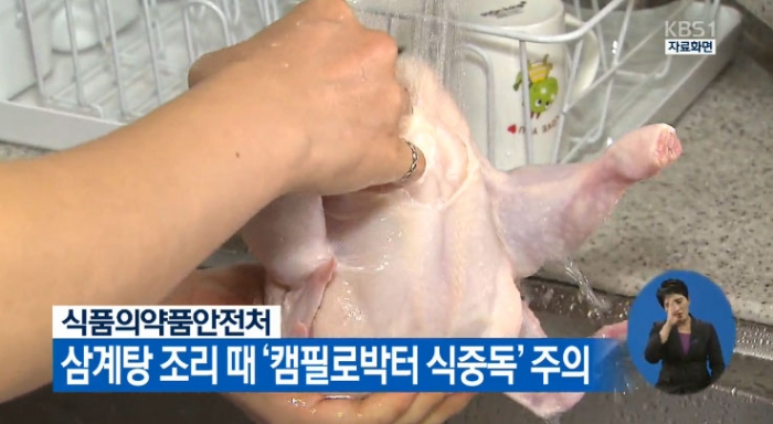 식약처, 생닭 조리시 ‘캠필로박터 식중독’ 주의 요망. 사진=KBS 뉴스 캡쳐