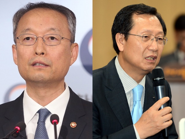 백운규 산업통상자원부 장관(左), 김종갑 한국전력공사 사장