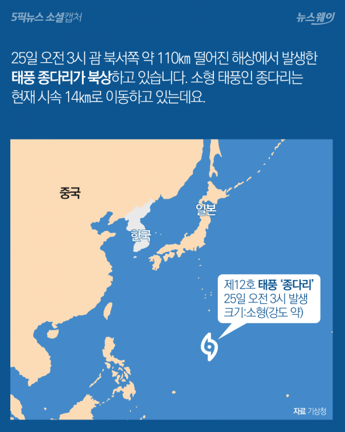 태풍 종다리 북상···‘드루와 드루와’ 기사의 사진