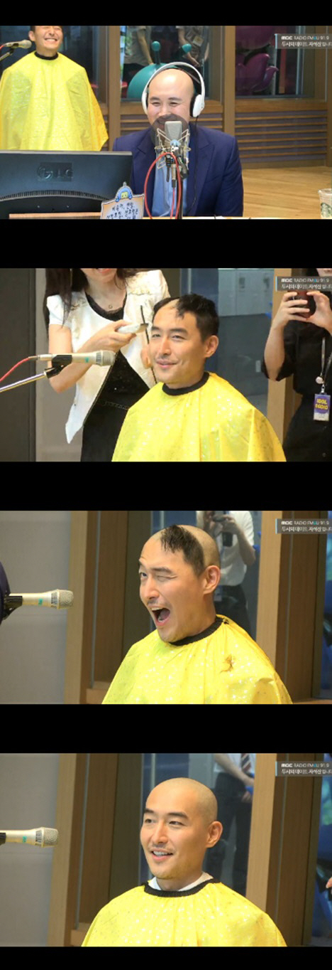 ‘두데’ 김인석, 국민과의 약속 지키기 위해 머리 삭발. 사진=MBC FM4U ‘지석진의 두시의 데이트’