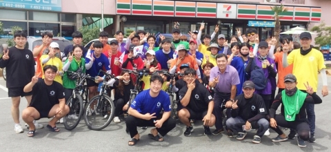 호남대 등 광주·전남지역 대학생들, 영산강 200㎞ 자전거 국토순례